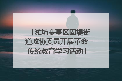 潍坊寒亭区固堤街道政协委员开展革命传统教育学习活动