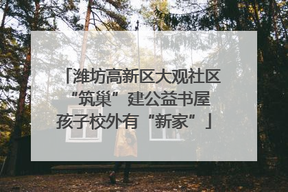 潍坊高新区大观社区“筑巢”建公益书屋 孩子校外有“新家”