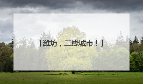 潍坊，二线城市！