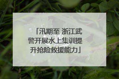 汛期至 浙江武警开展水上集训提升抢险救援能力