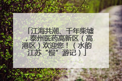 江海共潮、千年柴墟，泰州医药高新区（高港区）欢迎您！（水韵江苏“慢”游记）