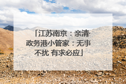 江苏南京：亲清·政务港小管家：无事不扰 有求必应
