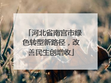 河北省南宫市绿色转型新路径，改善民生创增收
