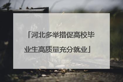 河北多举措促高校毕业生高质量充分就业