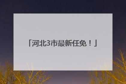 河北3市最新任免！