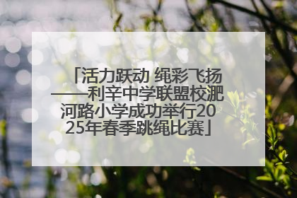 活力跃动 绳彩飞扬——利辛中学联盟校淝河路小学成功举行2025年春季跳绳比赛