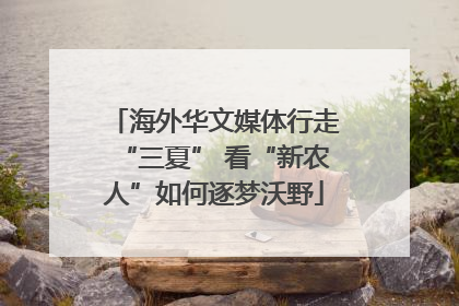 海外华文媒体行走“三夏” 看“新农人”如何逐梦沃野