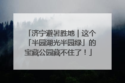 济宁避暑胜地｜这个「半园湖光半园绿」的宝藏公园藏不住了！