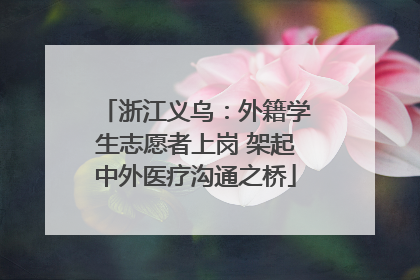 浙江义乌：外籍学生志愿者上岗 架起中外医疗沟通之桥