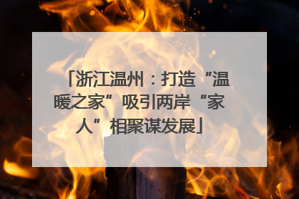 浙江温州：打造“温暖之家”吸引两岸“家人”相聚谋发展