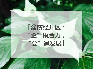 淄博经开区：“企”聚合力，“会”通发展