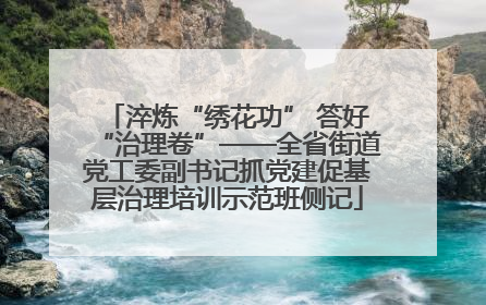 淬炼“绣花功” 答好“治理卷”——全省街道党工委副书记抓党建促基层治理培训示范班侧记