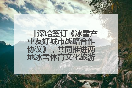 深哈签订《冰雪产业友好城市战略合作协议》，共同推进两地冰雪体育文化旅游高质量发展