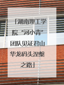 湖南理工学院“河小青”团队见证君山华龙码头涅槃之路