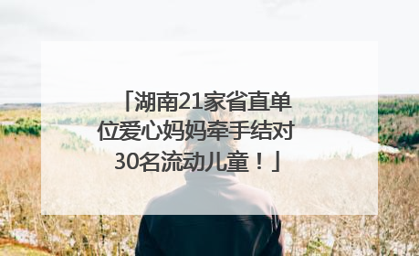 湖南21家省直单位爱心妈妈牵手结对30名流动儿童！