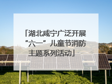 湖北咸宁广泛开展“六一”儿童节消防主题系列活动