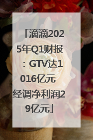 滴滴2025年Q1财报：GTV达1016亿元 经调净利润29亿元