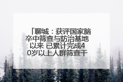 聊城：获评国家脑卒中筛查与防治基地以来 已累计完成40岁以上人群筛查干预40余万人次