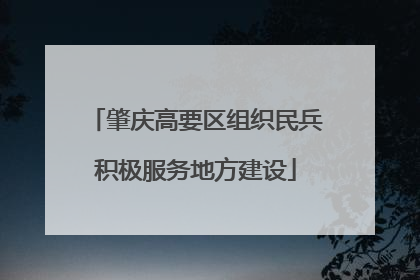 肇庆高要区组织民兵积极服务地方建设