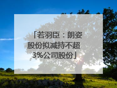 若羽臣：朗姿股份拟减持不超3%公司股份