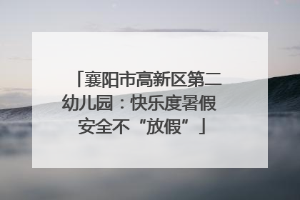 襄阳市高新区第二幼儿园：快乐度暑假 安全不“放假”