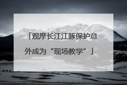 观摩长江江豚保护意外成为“现场教学”