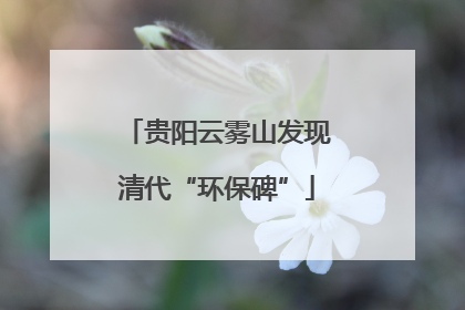 贵阳云雾山发现清代“环保碑”