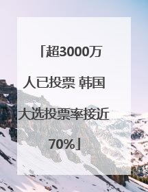 超3000万人已投票 韩国大选投票率接近70%