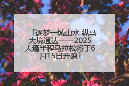 逐梦一城山水 纵马大境通达——2025大通半程马拉松将于6月15日开跑