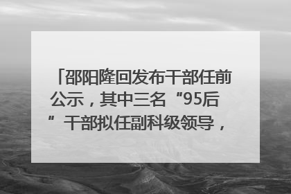 邵阳隆回发布干部任前公示，其中三名“95后”干部拟任副科级领导，均系硕士选调生