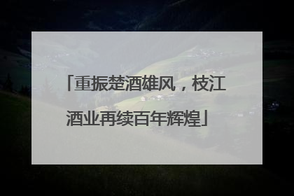 重振楚酒雄风，枝江酒业再续百年辉煌