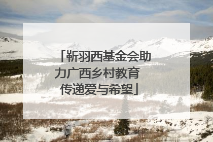 靳羽西基金会助力广西乡村教育 传递爱与希望