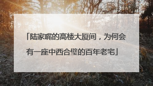 陆家嘴的高楼大厦间，为何会有一座中西合璧的百年老宅
