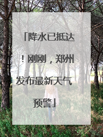 降水已抵达！刚刚，郑州发布最新天气预警