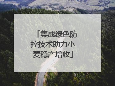 集成绿色防控技术助力小麦稳产增收