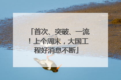 首次、突破、一流！上个周末，大国工程好消息不断