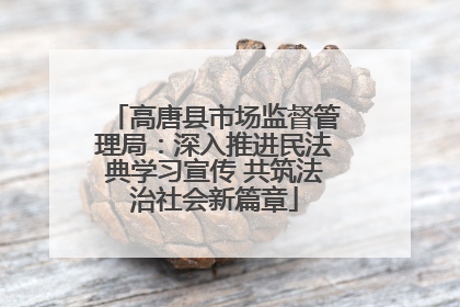 高唐县市场监督管理局：深入推进民法典学习宣传 共筑法治社会新篇章