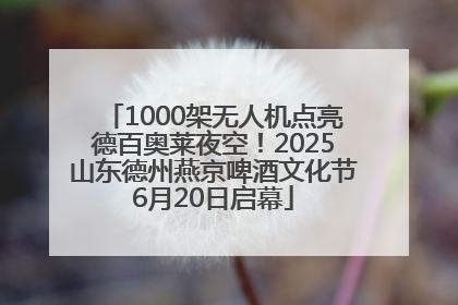 1000架无人机点亮德百奥莱夜空！2025山东德州燕京啤酒文化节6月20日启幕