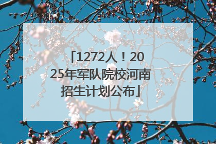 1272人！2025年军队院校河南招生计划公布