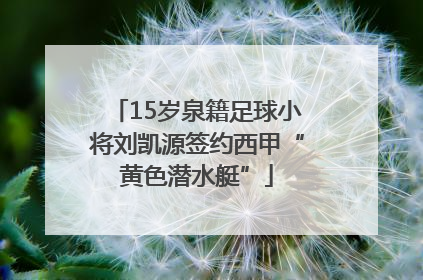 15岁泉籍足球小将刘凯源签约西甲“黄色潜水艇”