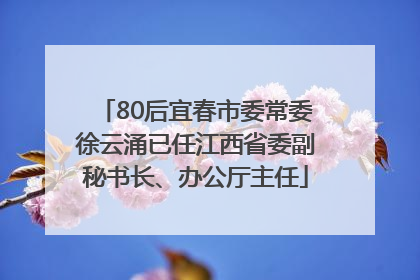 80后宜春市委常委徐云涌已任江西省委副秘书长、办公厅主任